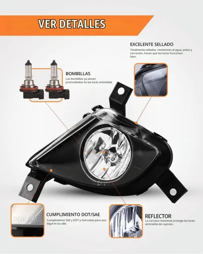 Vista 4 de Faros antiniebla para BMW Serie 3 Sedán/Wagon E90/E91 2009-2011