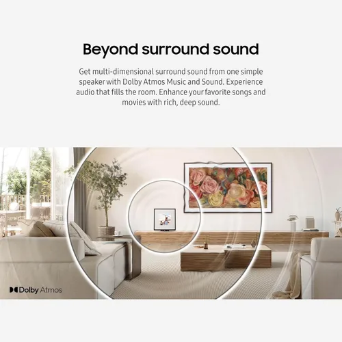 Vista 4 de Samsung LS60D Music Frame Altavoz inteligente con audio Dolby Atmos, Q-Symphony, diseño personalizable, sonido de amplio rango, transmisión