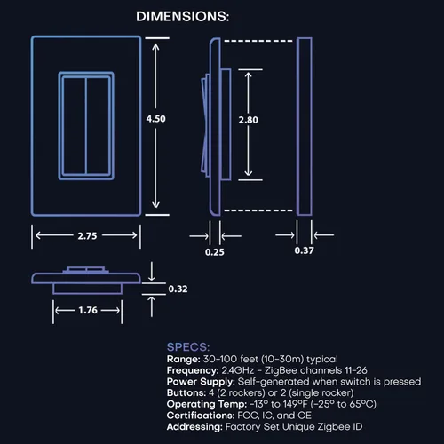 Vista 8 de RunLessWire Haga clic para Philips Hue – Interruptor de luz inteligente inalámbrico sin batería, rango de 30 pies – Funciona de forma nativa