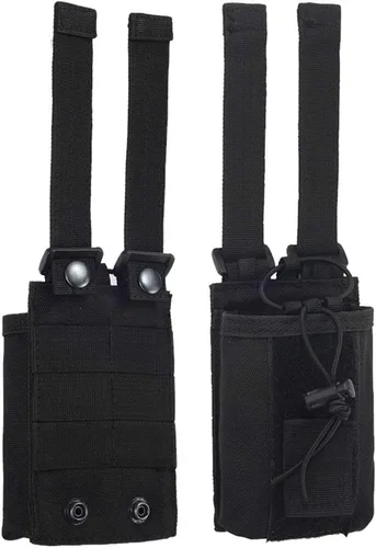 Vista 2 de Bolsa de radio – 1000D Tactical Molle ajustable de dos vías radios soporte bolsa para walkie talkies