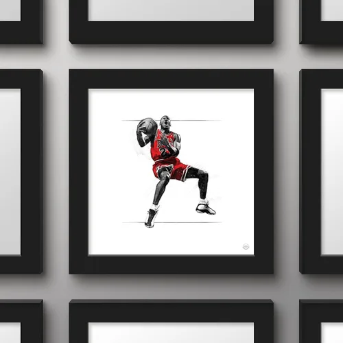 Vista 2 de Trends International Gallery Pops Michael Jordan - Póster artístico de pared, 12.00 x 12.00 pulgadas, versión de marco negro