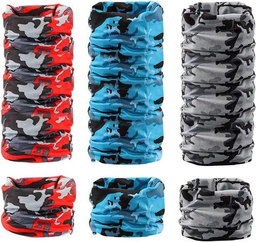 Vista 5 de 6 Pieces Sun UV Protection Face Mask Neck Gaiter Windproof Scarf Sunscreen Breathable Bandana Balaclava for Sport Outdoor