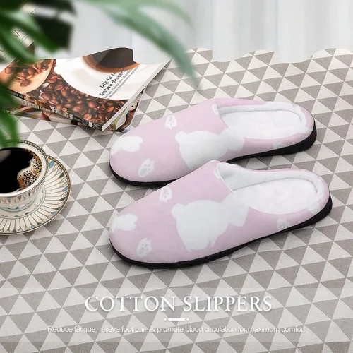 Vista 5 de Pantuflas de algodón suave para mujer, lavables, para dormitorio, suela de goma antideslizante