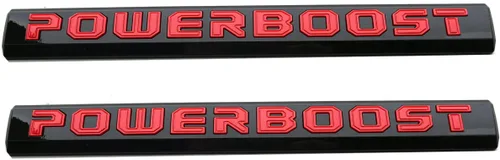 Vista 6 de 2 unidades de placa de identificación con emblema POWERBOOST para puerta izquierda, calcomanía de repuesto para F-150 2019-2023 (negro)