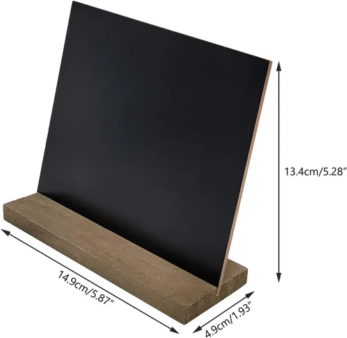 Vista 5 de DSTELIN Mini letreros de pizarra de mesa de 5 x 6 pulgadas con soportes de base de madera de estilo vintage, juego de 9