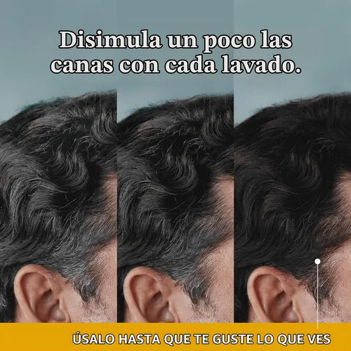 Vista 4 de Champú y acondicionador (dos en uno) Just For Men Control GX para reducción de canas, color gradual del cabello con queratina para un cabello más