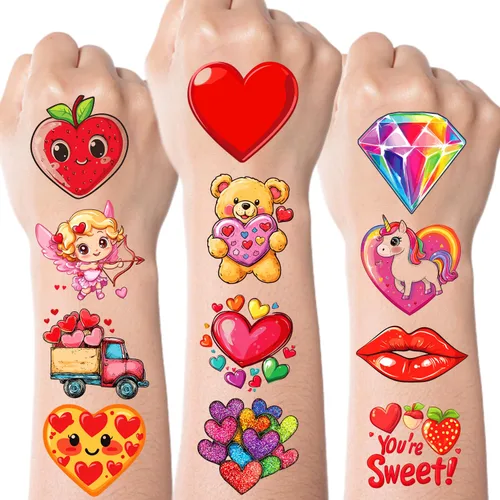 Vista 10 de JCFIRE Decoraciones del 4 de julio, 100 piezas de tatuajes temporales para niños y adultos, decoraciones patrióticas, accesorios del 4 de julio
