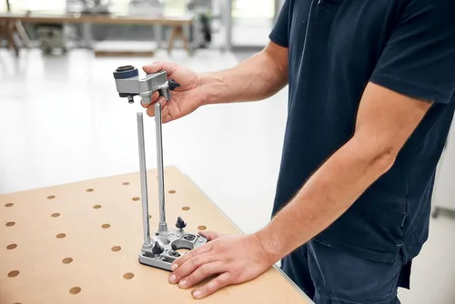 Vista 6 de Festool 577971 MB 40 Juego de perforación móvil - Guía de taladro de precisión para agujeros de 90°, control de profundidad ajustable, perforación