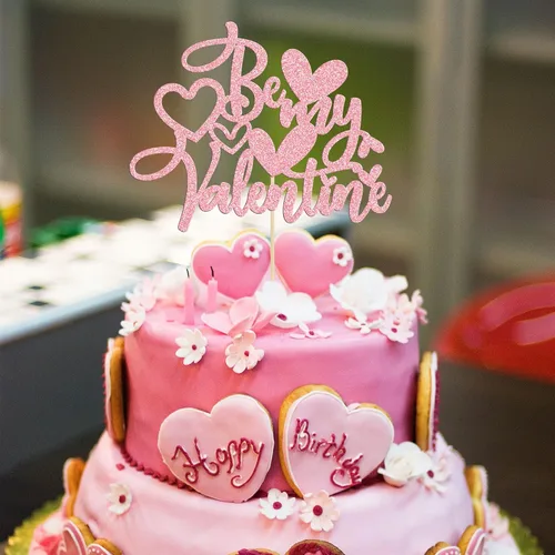 Vista 119 de Ephlyn 24 adornos para cupcakes con purpurina para el día de San Valentín, dulce amor, corazón, día de San Valentín, decoración para cupcakes