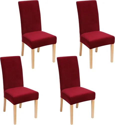 Vista 62 de Smiry - Fundas de terciopelo elásticas para sillas de comedor, juego de 2, ajuste suave, extraíbles, lavables, protector de silla de cocina Parsons