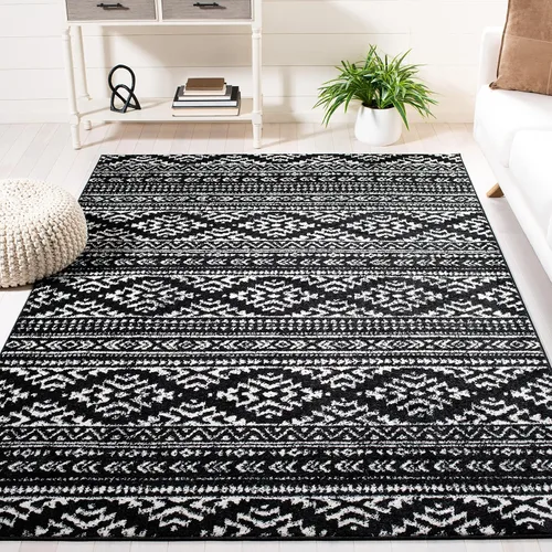 Vista 67 de SAFAVIEH Tapete decorativo de la colección Tulum de 2 x 3 pies, color negro y marfil, diseño tribal bohemio marroquí, no desprende pelo y es