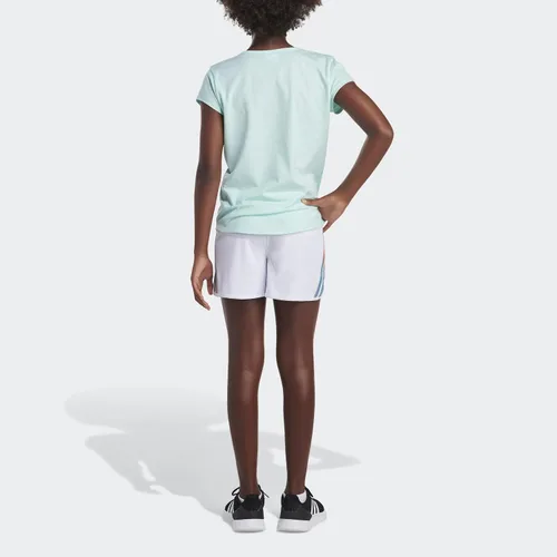 Vista 5 de adidas Pantalones cortos de malla con cintura elástica de 3 rayas, Semi Mint Rush