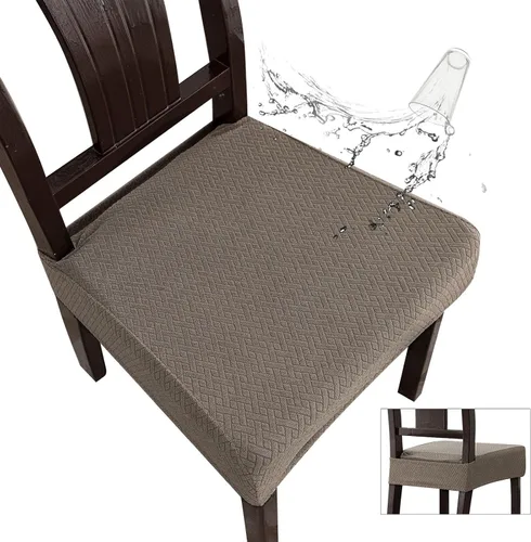 Vista 27 de Genina Fundas de asiento impermeables para sillas de comedor (2 unidades, con abertura trasera, beige)