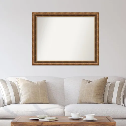 Vista 36 de Amanti Art Espejo de pared personalizado no biselado (25 x 25 pulgadas), marco de bronce acentuado, varios tamaños personalizados, espejo de baño