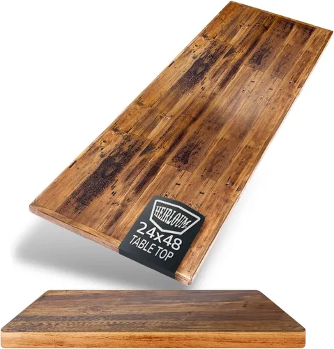 Vista 34 de Mesa de madera recuperada, pieza de madera reciclada rústica perfecta para cocinas, comedor y mesas auxiliares