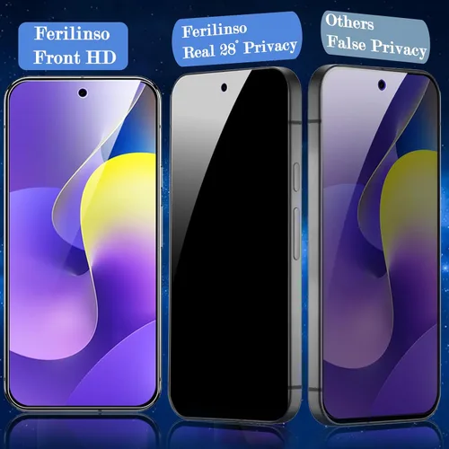 Vista 4 de Ferilinso [Instalación Automática de Polvo] Pack de 3 Protectores de Pantalla de Privacidad para Google Pixel 10 Pro XL, Accesorios Compatibles
