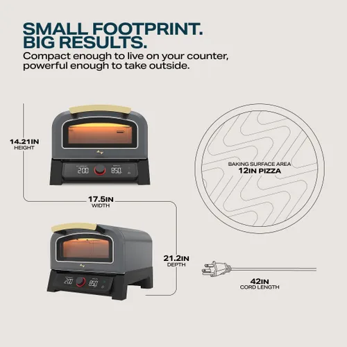 Vista 10 de Current® Horno eléctrico inteligente Model P para pizza, piedra de 12