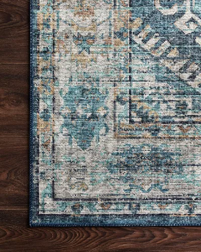 Vista 7 de Loloi Colección Skye SKY-03 - Alfombra de pasillo, 2'-6" x 12'-0", denim/natural SKY-03 Printed Approx. 3x12 Blue Hallway Entryway Kitchen