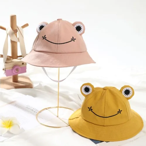 Vista 6 de Poznjo Sombrero de rana para adultos y adolescentes, lindo sombrero de pescador de rana de algodón, divertido sombrero de pescador para hombres