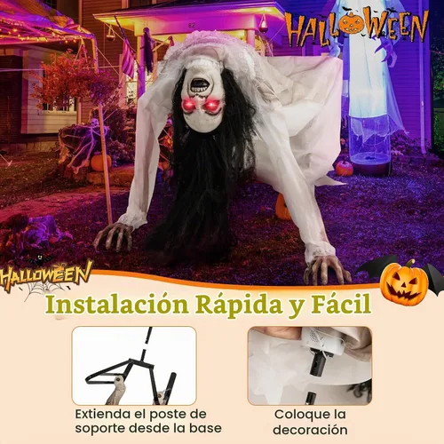 Vista 8 de Tangkula - Mujer animada de Halloween con ojos brillantes, tamaño real