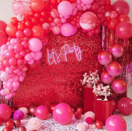 Vista 8 de 24 paneles de fondo de pared negros brillantes, fondos cuadrados de lentejuelas con efecto 3D, fondos de fotos grandes para cumpleaños, graduación