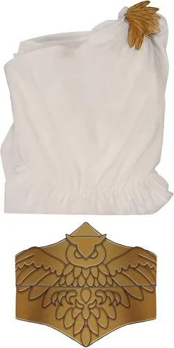 Vista 6 de Wocloey Disfraz de Saint Seiya de los Caballeros del Zodiaco Siena Saori Kido Athena Cosplay vestido de búho cinturón trajes para Halloween