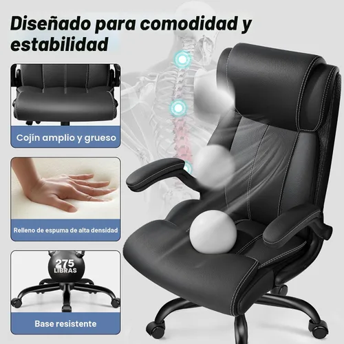 Vista 5 de BESTFAIR Ergonomic Office Chair, Desk Chair with Adjustable Lumbar Support Negro
