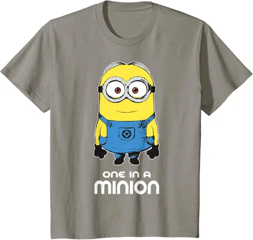 Vista 34 de Despicable Me Camiseta estampada Minions Bob One in A Minion Negro