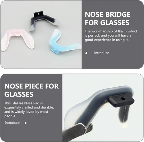 Vista 8 de Healifty Almohadillas de silicona para la nariz para gafas, cómodos cojines antideslizantes para la nariz, reemplazo flexible para niños y adultos