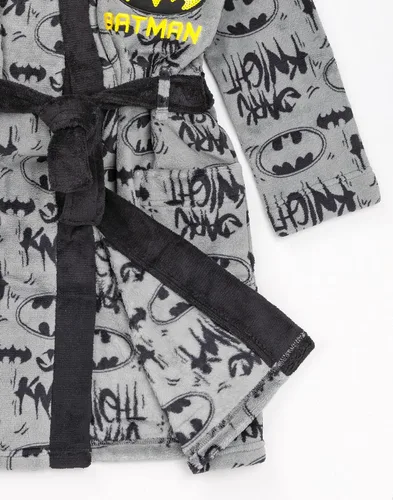 Vista 4 de DC Comics Batman Dressing Gown Boys Kids Grey Dark Knight Pjs Bathrobe
