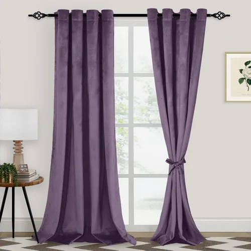 Vista 42 de XWZO Cortinas de terciopelo azul de 63 pulgadas de largo, elegantes cortinas de lujo suaves para sala de estar, aislamiento térmico, oscurecimiento