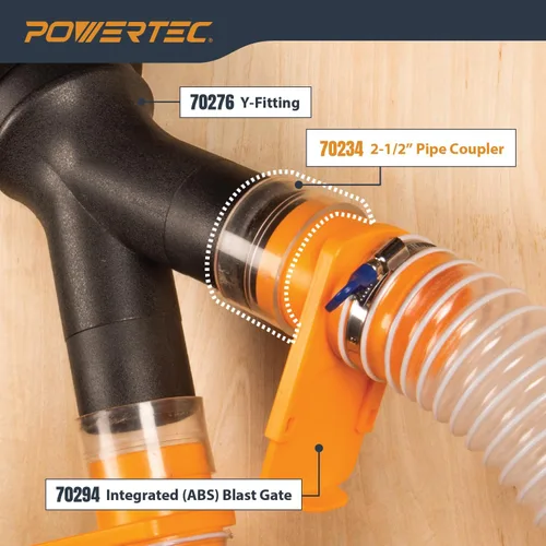Vista 4 de POWERTEC 70234 2-1/2" Acoplamiento de Tubería, Transparente Acoplador de tubo transparente de 2-1/2