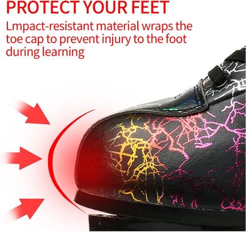 Vista 4 de Roller Skates for Women Men, PU Leather Classic Double-Row Light-Up Wheel, Roller Skates for Indoor Outdoor, Beginner