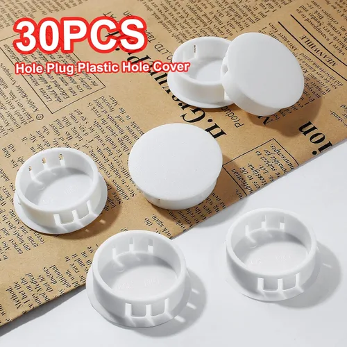 Vista 4 de 30 tapones blancos para agujeros – Tapones de plástico tipo empotrado de 1-1/4 pulgadas (1.260 in) a presión en tubo de orificio de bloqueo