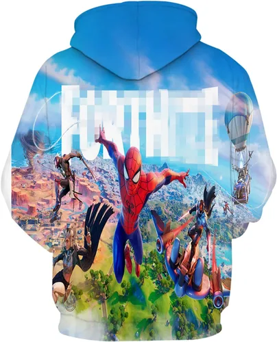 Vista 2 de CICBOB Sudadera con capucha creativa para jóvenes, personajes con estampado 3D, sudadera con capucha unisex
