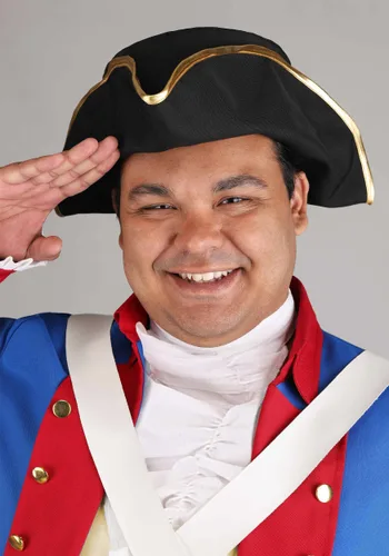 Vista 3 de Disfraz de Soldado de la Revolución Americana para Hombre Talla Plus Multicolor