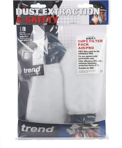 Vista 6 de Trend Filtros de aire de repuesto (paquete de 2) para el protector facial Trend Airshield Pro (AIR/PRO), filtros de filtración de máscara de polvo
