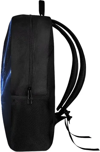 Vista 4 de AmzPrint Imprimir bolsas de béisbol mochila juvenil 17 pulgadas hombro negro viaje picnic mochila escolar para niños primarios, Flash fútbol