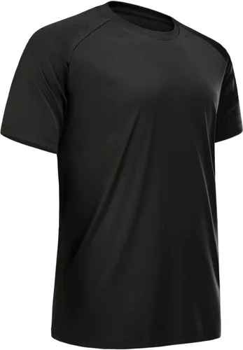 Vista 45 de Camisetas de entrenamiento para hombre, de manga corta, de secado rápido, atlético, gimnasio, activo, absorbe la humedad
