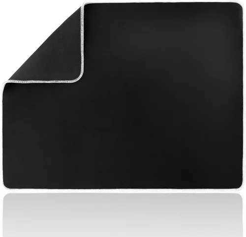 Vista 15 de Wolaile Alfombrilla de mouse para computadora de juegos con borde cosido negro, 18 x 14 pulgadas