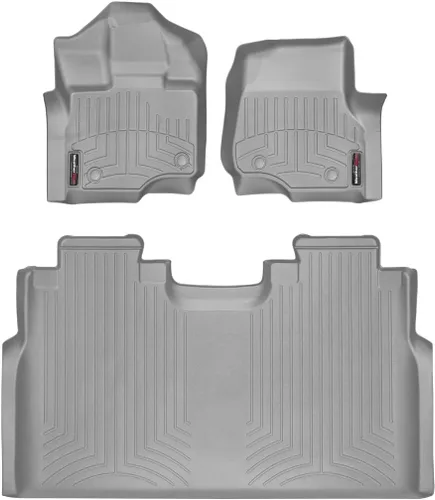 Vista 10 de WeatherTech Revestimientos de suelo personalizados para Ford F-150 Lightning, F-150, F-150 Raptor - 1ª y 2ª fila (44697-1-2), negro