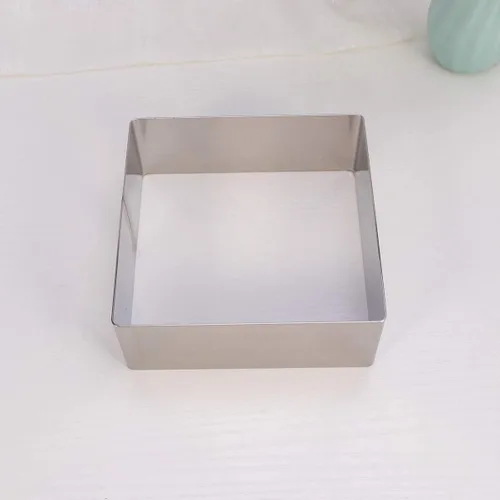 Vista 6 de Luxshiny Anillo cuadrado de acero inoxidable para tartas de 5.19 pulgadas, reutilizable, molde de mousse, herramienta para hornear para pastelería