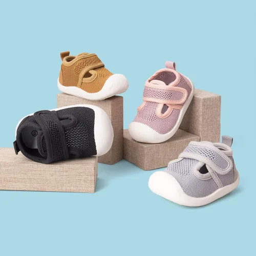 Vista 6 de Zapatos para bebés de 1 a 4 años, zapatos para niños pequeños, zapatos para niños y niñas, suela suave, tela de algodón antideslizante, malla