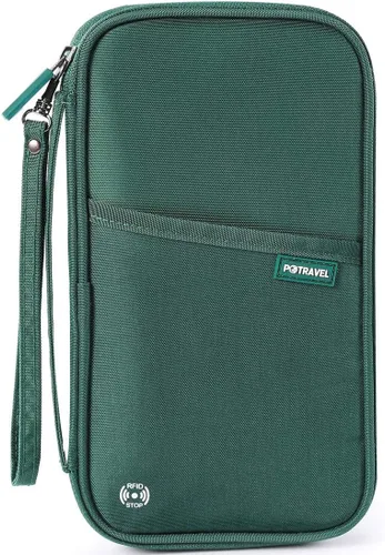 Vista 24 de VanFn Cartera RFID para pasaporte de viaje, soporte para pasaporte familiar, organizador de documentos de viaje serie P.Travel (nailon, gris)