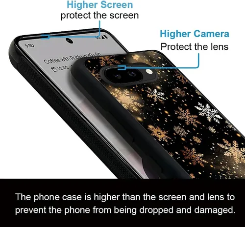 Vista 1801 de Compatible con Google Pixel 4A 5G Mobile Case Creative Acrylic Panel trasero Silicona Protección Grip especialmente diseñado para Google Pixel 4A 5G