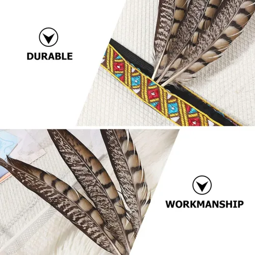 Vista 4 de ABOOFAN 10 piezas de diadema bohemia de plumas para el cabello tocado de Mardi Gras diadema india Color Variado