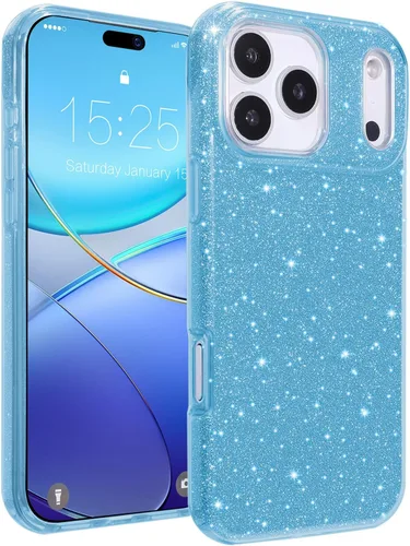 Vista 38 de MATEPROX - Funda compatible con iPhone Air de 6.5' [2025], carcasa protectora de 3 capas con purpurina brillante y tendencia, anti-arañazos y a