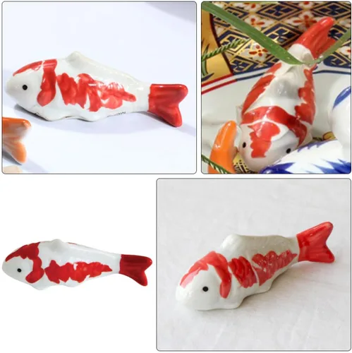 Vista 6 de 2Pcs Ceramic Floating Fish Ornament Aquarium Decoration Fish Tank Figurine Stylish Statue for Ponds Desktop Bird Bath Pool Decor
