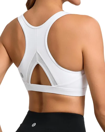 Vista 4 de RUNNING GIRL Sujetadores deportivos para mujer con copa moldeada de alto impacto, brasier deportivo de alto impacto, espalda cruzada, entrenamiento
