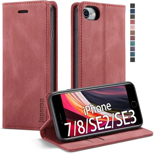 Vista 19 de japezop Funda tipo cartera compatible con iPhone Xs/iPhone X con tarjetero y bloqueo RFID, funda de cuero suave con soporte magnético y funda Negro